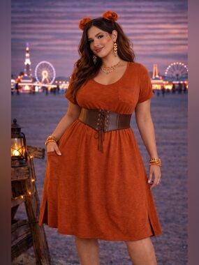 🔥5/$35🔥 Jessica Simpson Burnt Orange Lounge Dress| Size XL